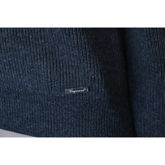 Dsquared2 Men Size XL Charcoal Gray Double Knit Crew Neck Cardigan Sweater Shirt - Picture 10 of 13